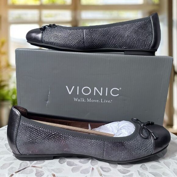 Vionic Women's Minna Ballet Flat Pewter - Picture 10 of 15